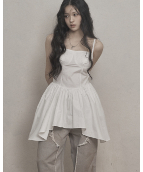 KHAKIPOINT(カーキポイント)の「Flare Layered Mini Dress (ivory)(ワンピース・レディース・その他・FREE)」の1枚目の写真