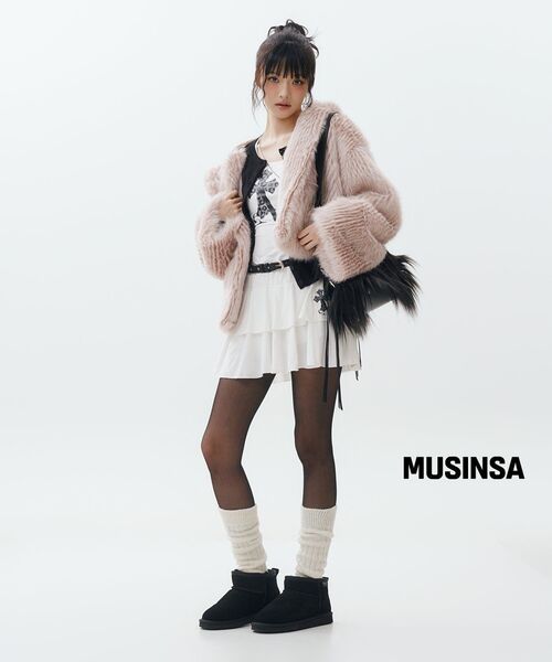 MUCENT(ムセント)の「サハラヒョウ十字ティアードスカート (2カラー)(スカート・レディース・ホワイト/ブラック・FREE)」の3枚目の写真