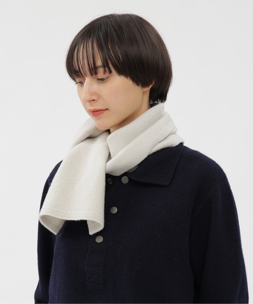 MHL.（エムエイチエル）の「FELTED DRY WOOL（ストール/ショール・レディース・オフホワイト/ダークブラウン/オレンジ・FREE）」の17枚目の写真