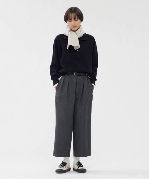 MHL.（エムエイチエル）の「FELTED DRY WOOL（ストール/ショール・レディース・オフホワイト/ダークブラウン/オレンジ・FREE）」の18枚目の写真