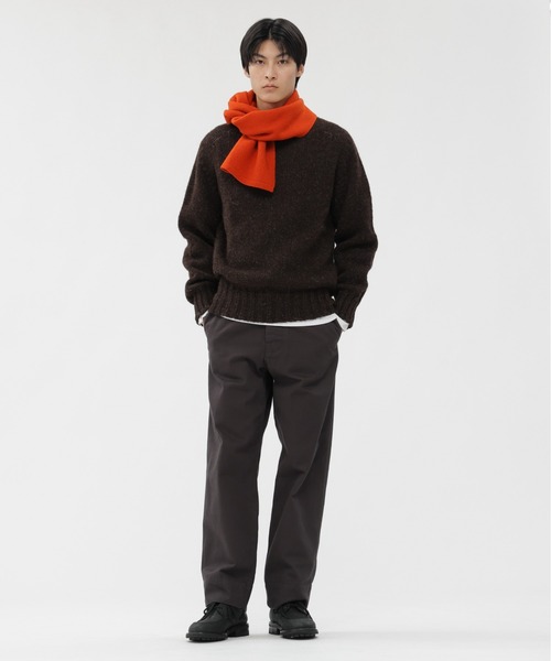 MHL.（エムエイチエル）の「FELTED DRY WOOL（ストール/ショール・レディース・オフホワイト/ダークブラウン/オレンジ・FREE）」の4枚目の写真