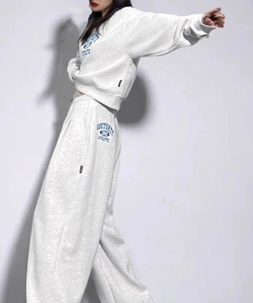 Miniministore（ミニミニストア）の「カレッジロゴスウェットセットアップパンツ（セットアップ・レディース・ダークグレー/ワインレッド/ライトグレー・FREE）」の5枚目の写真