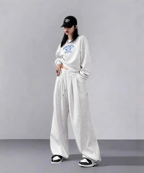 Miniministore（ミニミニストア）の「カレッジロゴスウェットセットアップパンツ（セットアップ・レディース・ダークグレー/ワインレッド/ライトグレー・FREE）」の6枚目の写真