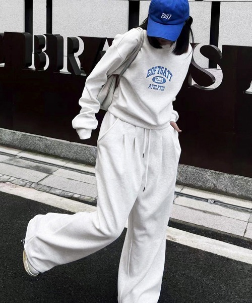 Miniministore（ミニミニストア）の「カレッジロゴスウェットセットアップパンツ（セットアップ・レディース・ダークグレー/ワインレッド/ライトグレー・FREE）」の8枚目の写真