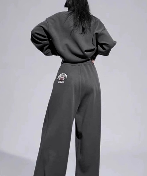 Miniministore（ミニミニストア）の「カレッジロゴスウェットセットアップパンツ（セットアップ・レディース・ダークグレー/ワインレッド/ライトグレー・FREE）」の9枚目の写真