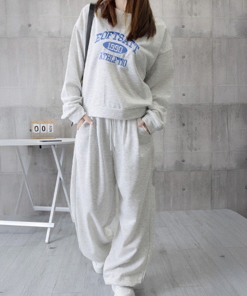Miniministore（ミニミニストア）の「カレッジロゴスウェットセットアップパンツ（セットアップ・レディース・ダークグレー/ワインレッド/ライトグレー・FREE）」の13枚目の写真