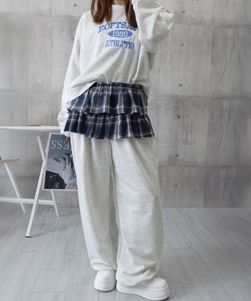 Miniministore（ミニミニストア）の「カレッジロゴスウェットセットアップパンツ（セットアップ・レディース・ダークグレー/ワインレッド/ライトグレー・FREE）」の14枚目の写真