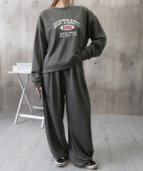 Miniministore（ミニミニストア）の「カレッジロゴスウェットセットアップパンツ（セットアップ・レディース・ダークグレー/ワインレッド/ライトグレー・FREE）」の16枚目の写真