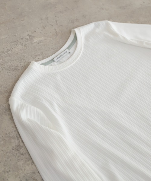 NOMBRE IMPAIR(ノンブルアンペール)の「ライトメランジリブ 配色タコバインダーP/O(Tシャツ/カットソー・レディース・ホワイト/グレー/ブルー・FREE)」の7枚目の写真