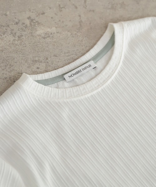 NOMBRE IMPAIR(ノンブルアンペール)の「ライトメランジリブ 配色タコバインダーP/O(Tシャツ/カットソー・レディース・ホワイト/グレー/ブルー・FREE)」の8枚目の写真