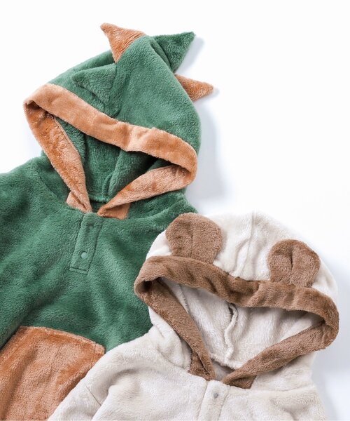 BREEZE（ブリーズ）の「【あったか素材】アニマルフリースパジャマ（ルームウェア/パジャマ・キッズ・アイボリー/カーキ・80/90/100/110/120/130）」の13枚目の写真