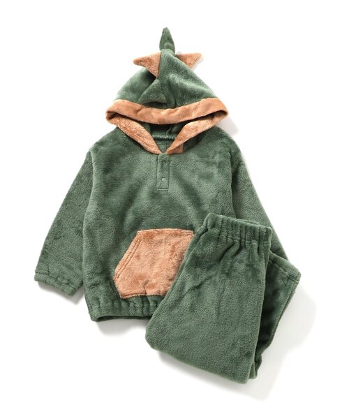 BREEZE（ブリーズ）の「【あったか素材】アニマルフリースパジャマ（ルームウェア/パジャマ・キッズ・アイボリー/カーキ・80/90/100/110/120/130）」の10枚目の写真