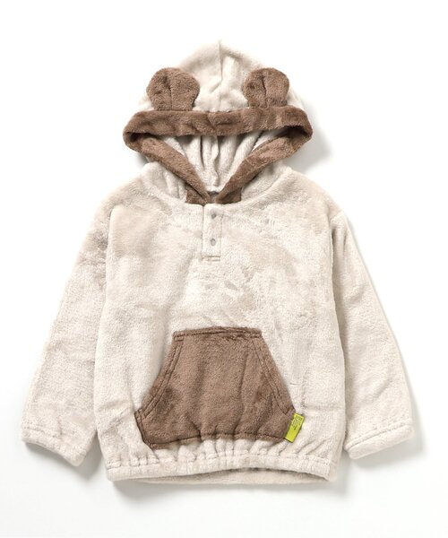 BREEZE（ブリーズ）の「【あったか素材】アニマルフリースパジャマ（ルームウェア/パジャマ・キッズ・アイボリー/カーキ・80/90/100/110/120/130）」の8枚目の写真