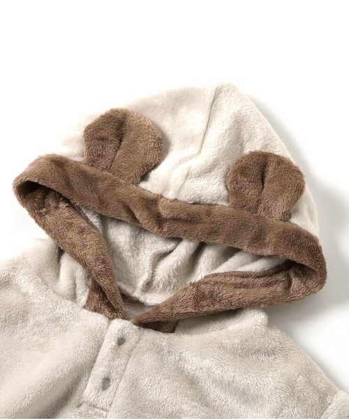 BREEZE（ブリーズ）の「【あったか素材】アニマルフリースパジャマ（ルームウェア/パジャマ・キッズ・アイボリー/カーキ・80/90/100/110/120/130）」の16枚目の写真