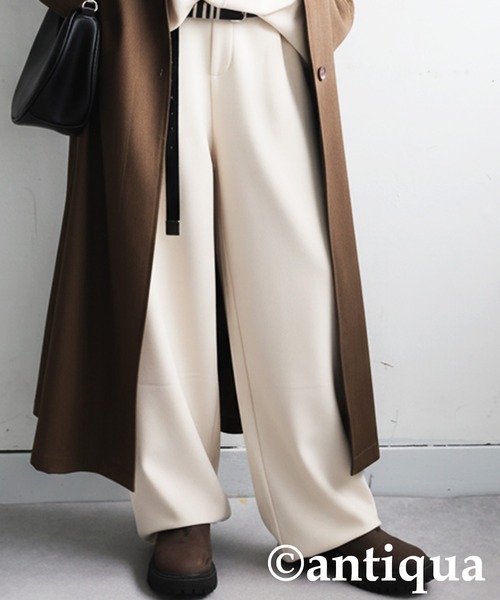 antiqua(アンティカ)の「裏起毛 ジョーゼット風 パンツ(その他パンツ・レディース・グレー/ホワイト系その他/ブラック・MEDIUM/LARGE)」の17枚目の写真