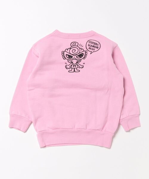 HYSTERIC MINI（ヒステリックミニ）の「WE'RE A HAPPY FAMILY 裏起毛トレーナー（スウェット・キッズ・ブラック/ライトピンク/グレー・100）」の4枚目の写真