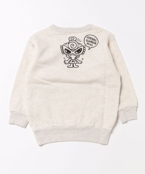 HYSTERIC MINI（ヒステリックミニ）の「WE'RE A HAPPY FAMILY 裏起毛トレーナー（スウェット・キッズ・ブラック/ライトピンク/グレー・100）」の6枚目の写真