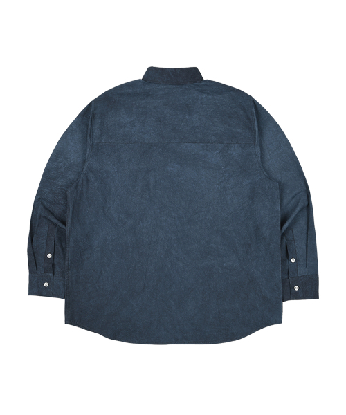 ERSCO(イーアルエスコ)の「ウォッシングコットンシャツ_ネイビー(シャツ/ブラウス・レディース・その他・MEDIUM/LARGE/X-LARGE)」の2枚目の写真