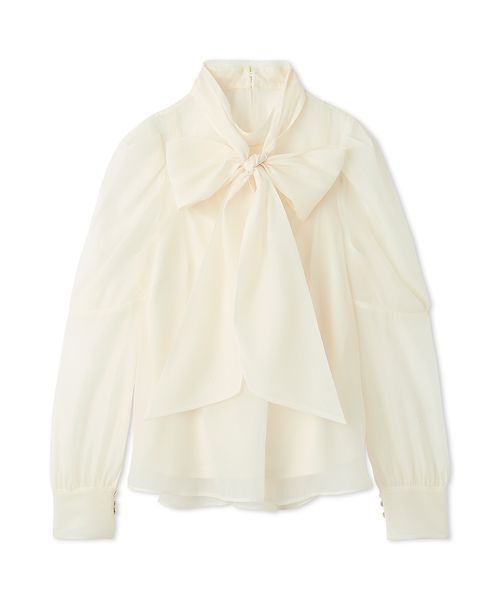 LILY BROWN（リリーブラウン）の「ビックボウタイブラウス（シャツ/ブラウス・レディース・ホワイト/ミント/アイボリー/チャコールグレー・F）」の2枚目の写真