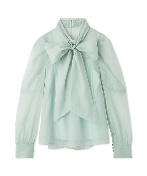 LILY BROWN（リリーブラウン）の「ビックボウタイブラウス（シャツ/ブラウス・レディース・ホワイト/ミント/アイボリー/チャコールグレー・F）」の4枚目の写真