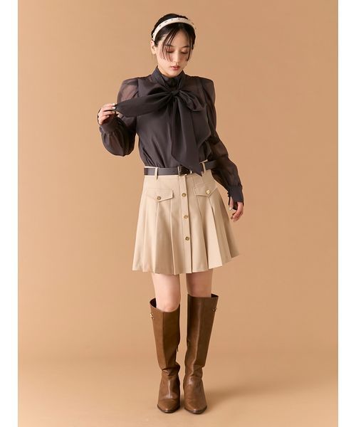 LILY BROWN（リリーブラウン）の「ビックボウタイブラウス（シャツ/ブラウス・レディース・ホワイト/ミント/アイボリー/チャコールグレー・F）」の17枚目の写真