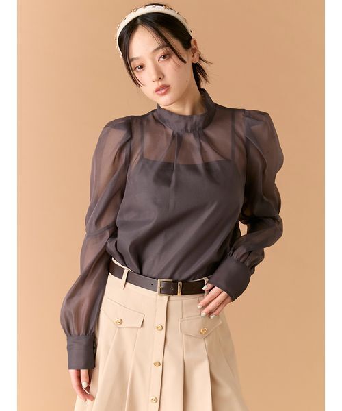 LILY BROWN（リリーブラウン）の「ビックボウタイブラウス（シャツ/ブラウス・レディース・ホワイト/ミント/アイボリー/チャコールグレー・F）」の18枚目の写真