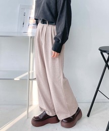 AS KNOW AS plus | ♪ベルト付き 起毛ストレートパンツ(その他パンツ)