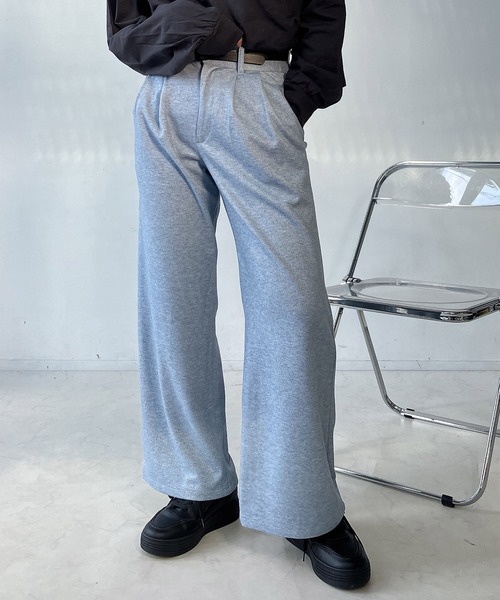 AS KNOW AS plus（アズノゥアズプラス）の「♪ベルト付き 起毛ストレートパンツ（その他パンツ・レディース・ブラック系/グレー系/ブラウン系/ブルー系・FREE）」の4枚目の写真