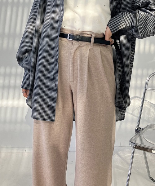 AS KNOW AS plus（アズノゥアズプラス）の「♪ベルト付き 起毛ストレートパンツ（その他パンツ・レディース・ブラック系/グレー系/ブラウン系/ブルー系・FREE）」の14枚目の写真