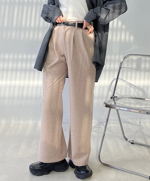 AS KNOW AS plus（アズノゥアズプラス）の「♪ベルト付き 起毛ストレートパンツ（その他パンツ・レディース・ブラック系/グレー系/ブラウン系/ブルー系・FREE）」の15枚目の写真