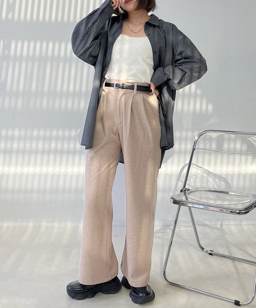 AS KNOW AS plus（アズノゥアズプラス）の「♪ベルト付き 起毛ストレートパンツ（その他パンツ・レディース・ブラック系/グレー系/ブラウン系/ブルー系・FREE）」の16枚目の写真