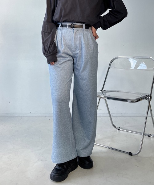 AS KNOW AS plus（アズノゥアズプラス）の「♪ベルト付き 起毛ストレートパンツ（その他パンツ・レディース・ブラック系/グレー系/ブラウン系/ブルー系・FREE）」の21枚目の写真