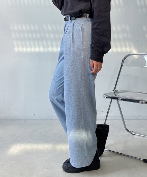 AS KNOW AS plus（アズノゥアズプラス）の「♪ベルト付き 起毛ストレートパンツ（その他パンツ・レディース・ブラック系/グレー系/ブラウン系/ブルー系・FREE）」の22枚目の写真