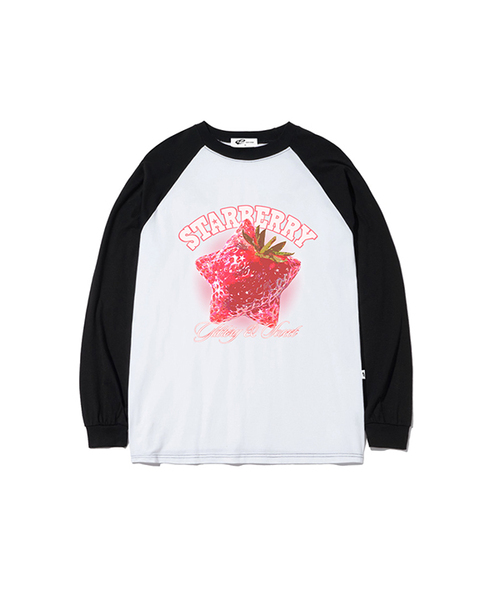 ESCAPEFROM（エスケープフロム）の「スターベリープリントロングスリーブ [2カラー]（Tシャツ/カットソー・レディース・ホワイト/ブラック・MEDIUM/LARGE/SMALL）」の2枚目の写真