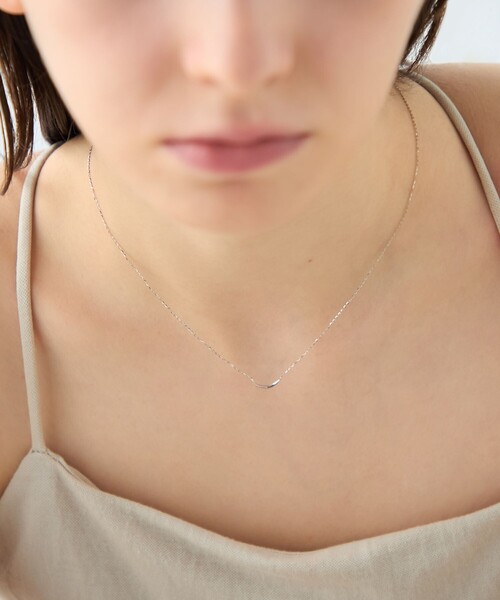 レイヤード] K10WG クレセントムーン ネックレス（ネックレス）｜ete