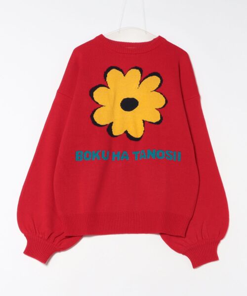 MARKEY'S(マーキーズ)の「【BOKU HA TANOSII】別注フラワーニット/おとな(ニット/セーター・レディース・レッド/オフホワイト/ブラック・170cm)」の3枚目の写真