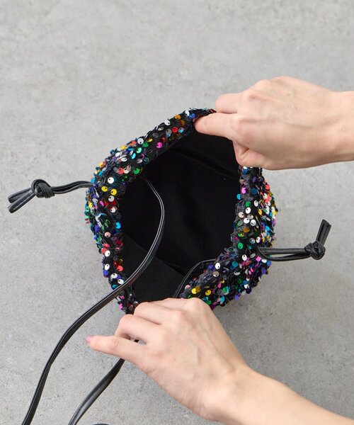 SHENERY（シーナリー）の「スパンコールバッグ（ショルダーバッグ・レディース・ブラック/ブラック系その他・FREE）」の9枚目の写真