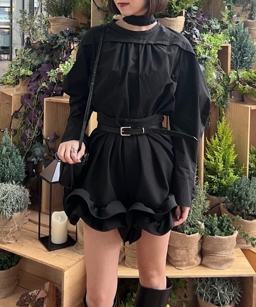 STYLEMIXER（スタイルミキサー）の「フリルヘムショートパンツ（その他パンツ・レディース・アイボリー/ブラック/グレー・SMALL/MEDIUM）」の2枚目の写真