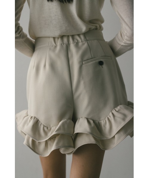 STYLEMIXER（スタイルミキサー）の「フリルヘムショートパンツ（その他パンツ・レディース・アイボリー/ブラック/グレー・SMALL/MEDIUM）」の8枚目の写真