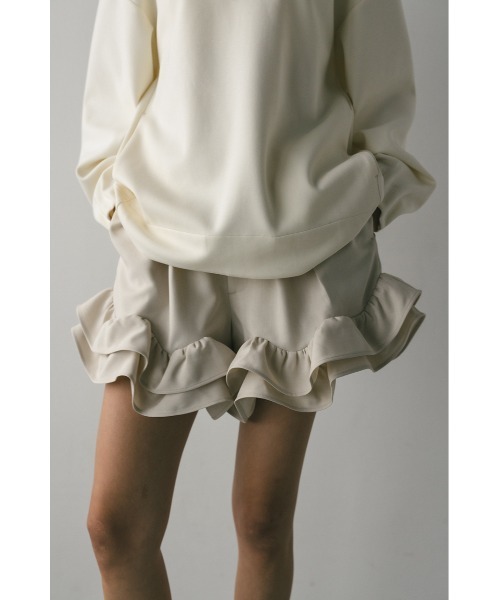 STYLEMIXER（スタイルミキサー）の「フリルヘムショートパンツ（その他パンツ・レディース・アイボリー/ブラック/グレー・SMALL/MEDIUM）」の5枚目の写真