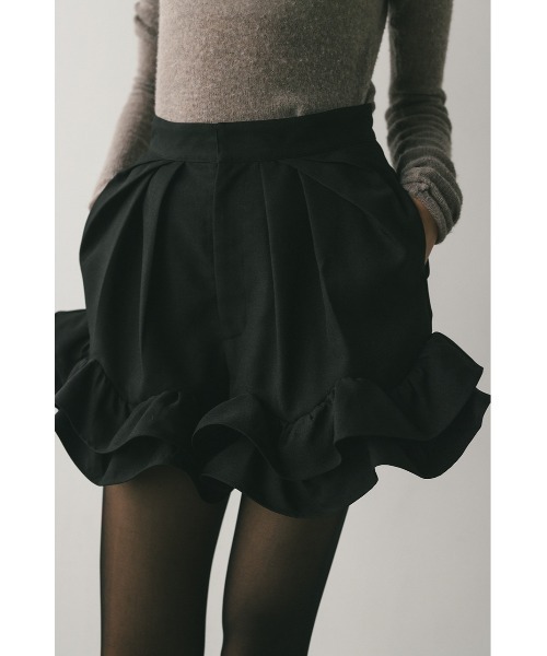 STYLEMIXER（スタイルミキサー）の「フリルヘムショートパンツ（その他パンツ・レディース・アイボリー/ブラック/グレー・SMALL/MEDIUM）」の14枚目の写真