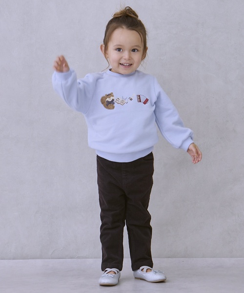 petit main（プティマイン）の「【フワのびっと】アソートアップリケトレーナー（スウェット・キッズ・ライトピンク/アイボリー/サックスブルー/ネイビー・110cm/100cm/90cm/120cm/80ｃｍ/130cm）」の5枚目の写真