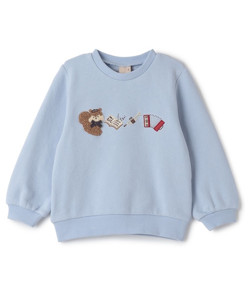 petit main（プティマイン）の「【フワのびっと】アソートアップリケトレーナー（スウェット・キッズ・ライトピンク/アイボリー/サックスブルー/ネイビー・110cm/100cm/90cm/120cm/80ｃｍ/130cm）」の9枚目の写真