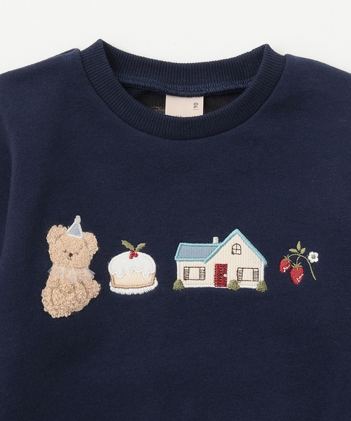 petit main（プティマイン）の「【フワのびっと】アソートアップリケトレーナー（スウェット・キッズ・ライトピンク/アイボリー/サックスブルー/ネイビー・110cm/100cm/90cm/120cm/80ｃｍ/130cm）」の11枚目の写真