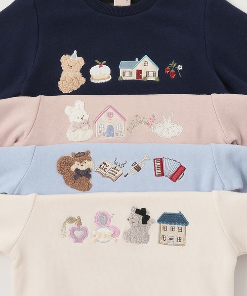 petit main（プティマイン）の「【フワのびっと】アソートアップリケトレーナー（スウェット・キッズ・ライトピンク/アイボリー/サックスブルー/ネイビー・110cm/100cm/90cm/120cm/80ｃｍ/130cm）」の12枚目の写真