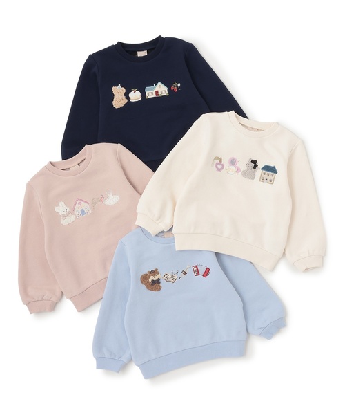 petit main（プティマイン）の「【フワのびっと】アソートアップリケトレーナー（スウェット・キッズ・ライトピンク/アイボリー/サックスブルー/ネイビー・110cm/100cm/90cm/120cm/80ｃｍ/130cm）」の18枚目の写真