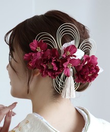 utatane（ウタタネ）の「髪飾り 牡丹＆水引＆タッセル 日本製（和装小物）」