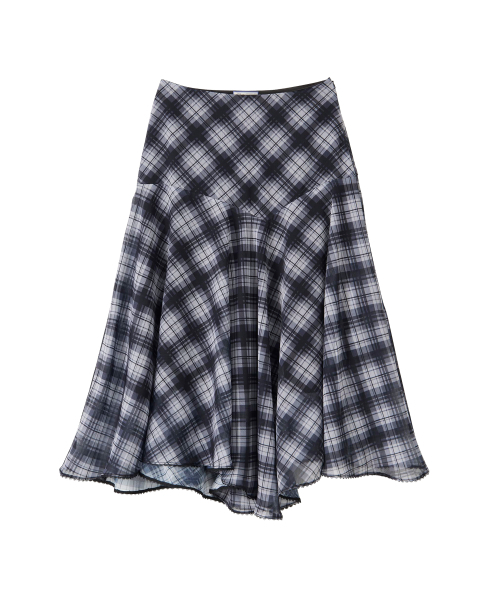 SALON DE YOHN（サロンドヨーン）の「Unbalanced Check Skirt_ Black（スカート・レディース・その他・SMALL/MEDIUM）」の4枚目の写真