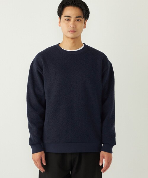 SHIPS Colors(シップス カラーズ)の「SHIPS Colors:フクレ ジャカード スウェット(スウェット・メンズ・ベージュ/ネイビー/ブラック・MEDIUM/LARGE/X-LARGE)」の14枚目の写真