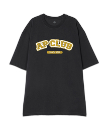 [APクラブ] オーバーサイズ 13番手 コットン ラウンドネック 半袖Tシャツ_チャコール